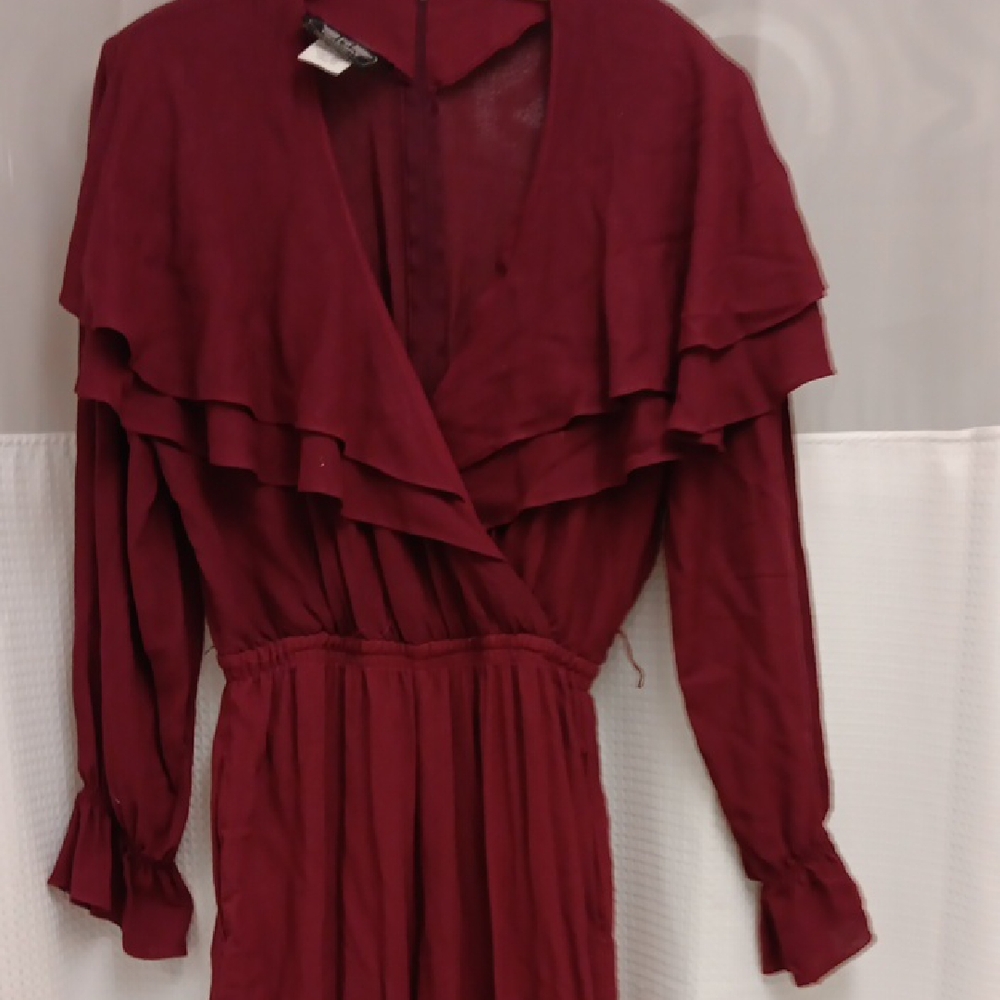 Chic Long Sleeve Burgundy jumpsuit
